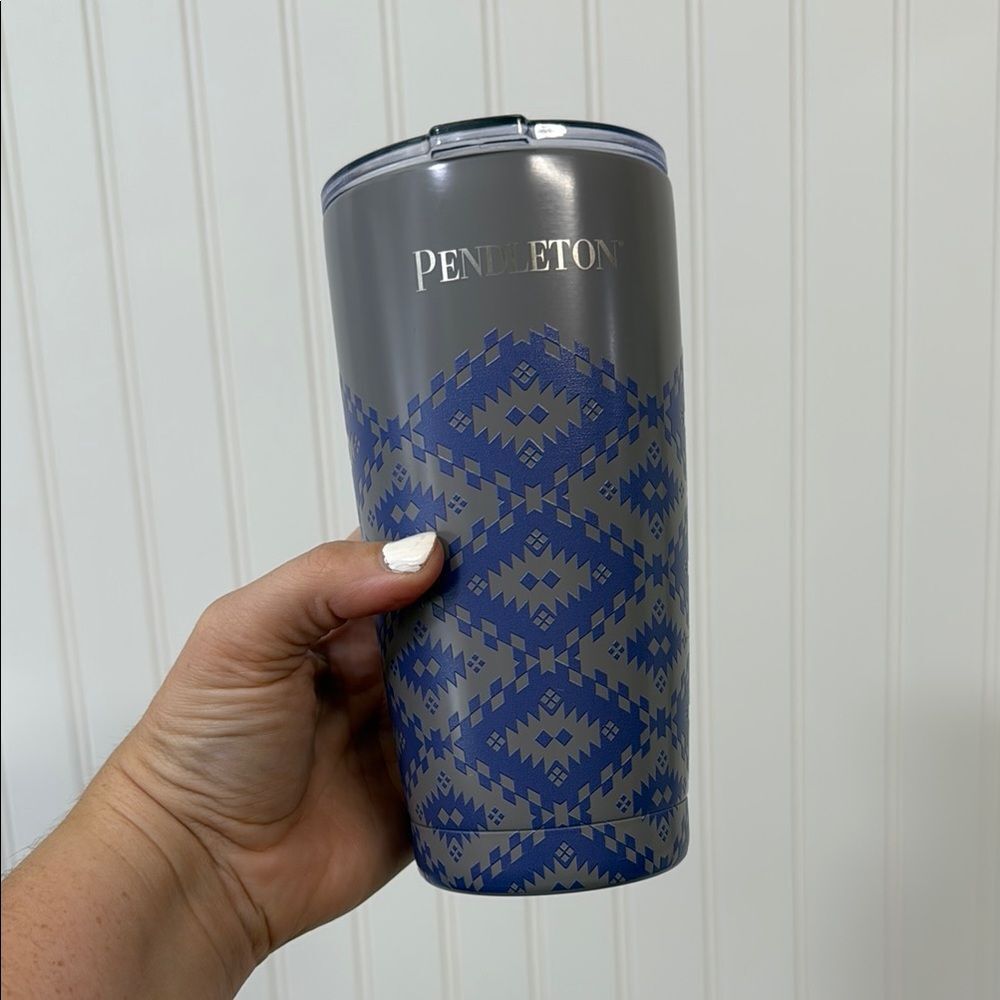 Pendleton Blue and Gray Geometric Tumbler 20oz Limited Edition Travel Mug